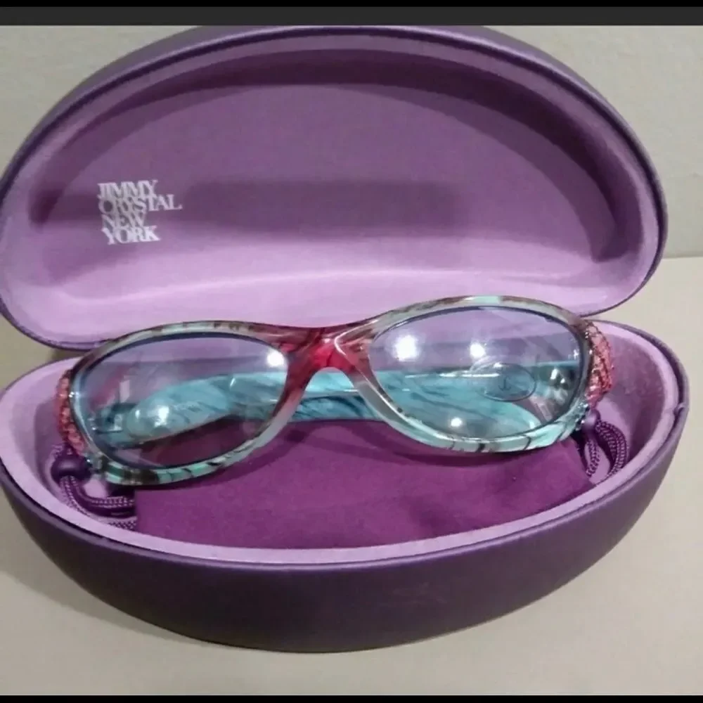 Jimmy Crystal New York Swarovski Crystal Frame clear Lens reading Glasses.